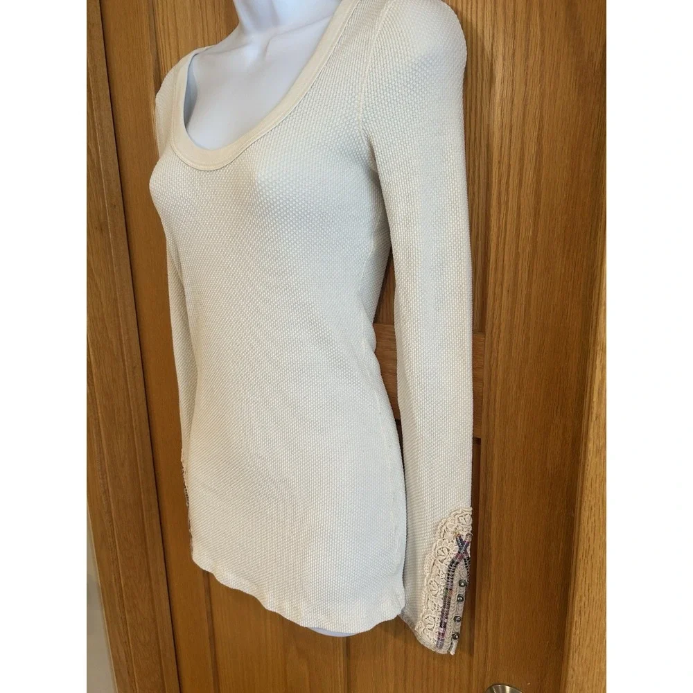 Free People Vintage Fiesta Meadow‎ Embellished Thermal Waffle Anthropologie M
